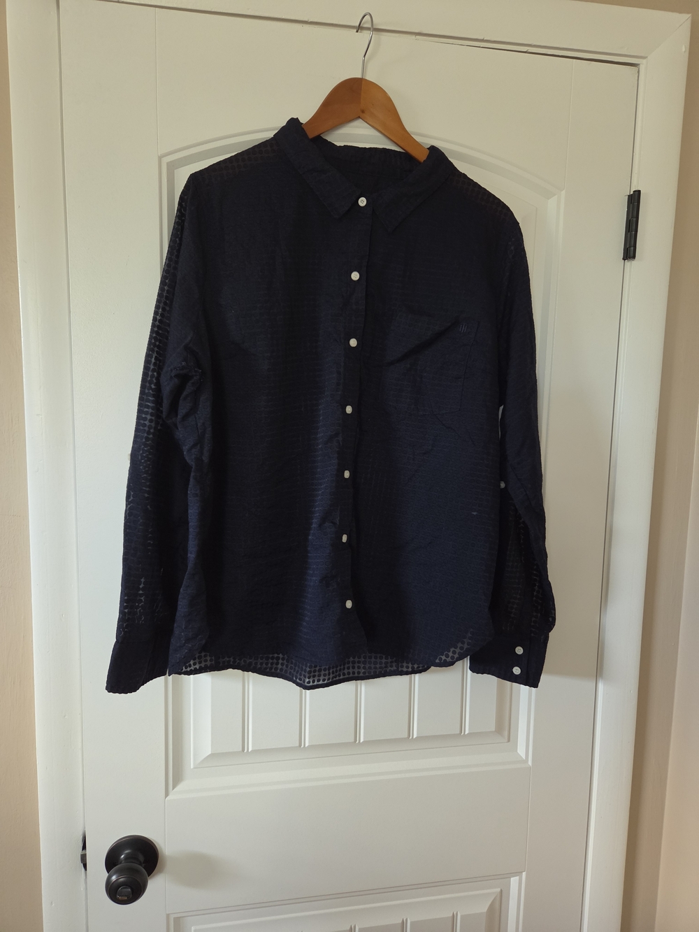 Tommy Hilfiger Navy Long-Sleeve Button-Down Shirt